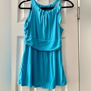 Ann Taylor turquoise tank with one shoulder tie - Small